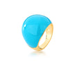 Anel Orgânico Turquesa Solar Banhado a Ouro