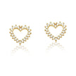 Brinco Coração Vazado com Zircônias
