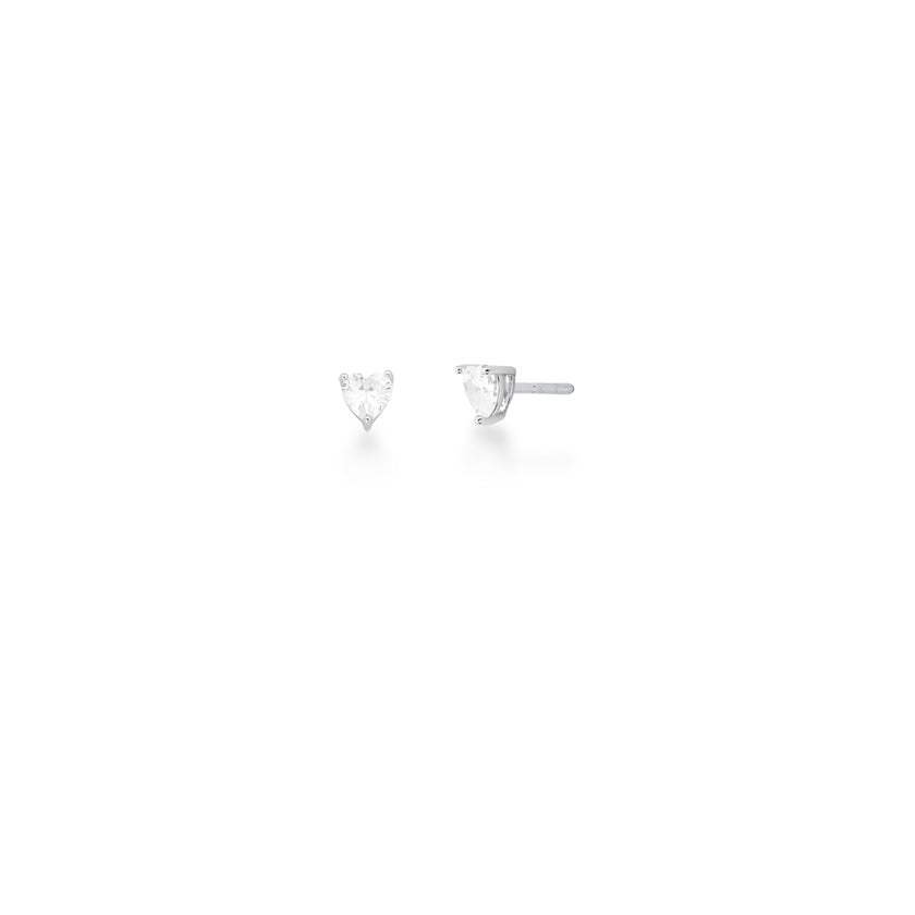 Brinco Ponto de Luz Mini em Zircônia – Ródio Branco