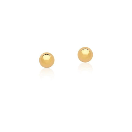 Brinco Esfera Lisa 5 mm – Banho de Ouro 18k