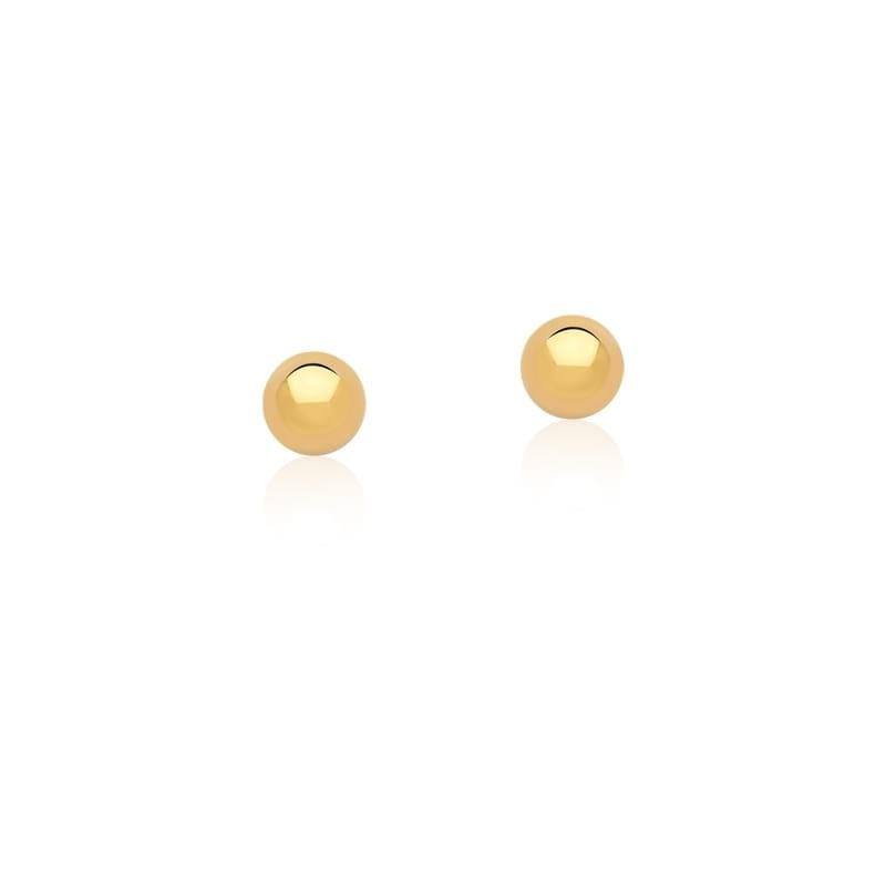 Brinco Esfera Lisa 5 mm – Banho de Ouro 18k
