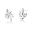 Brinco Escultural de Volumes em Ródio Branco com Zircônias