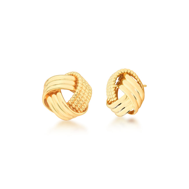 Brinco Nó Escultural – Dourado Texturizado