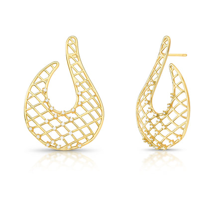 Brinco Escultural Textura do Tempo — Banho Ouro 18k