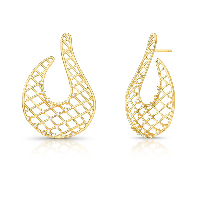 Brinco Escultural Textura do Tempo — Banho Ouro 18k