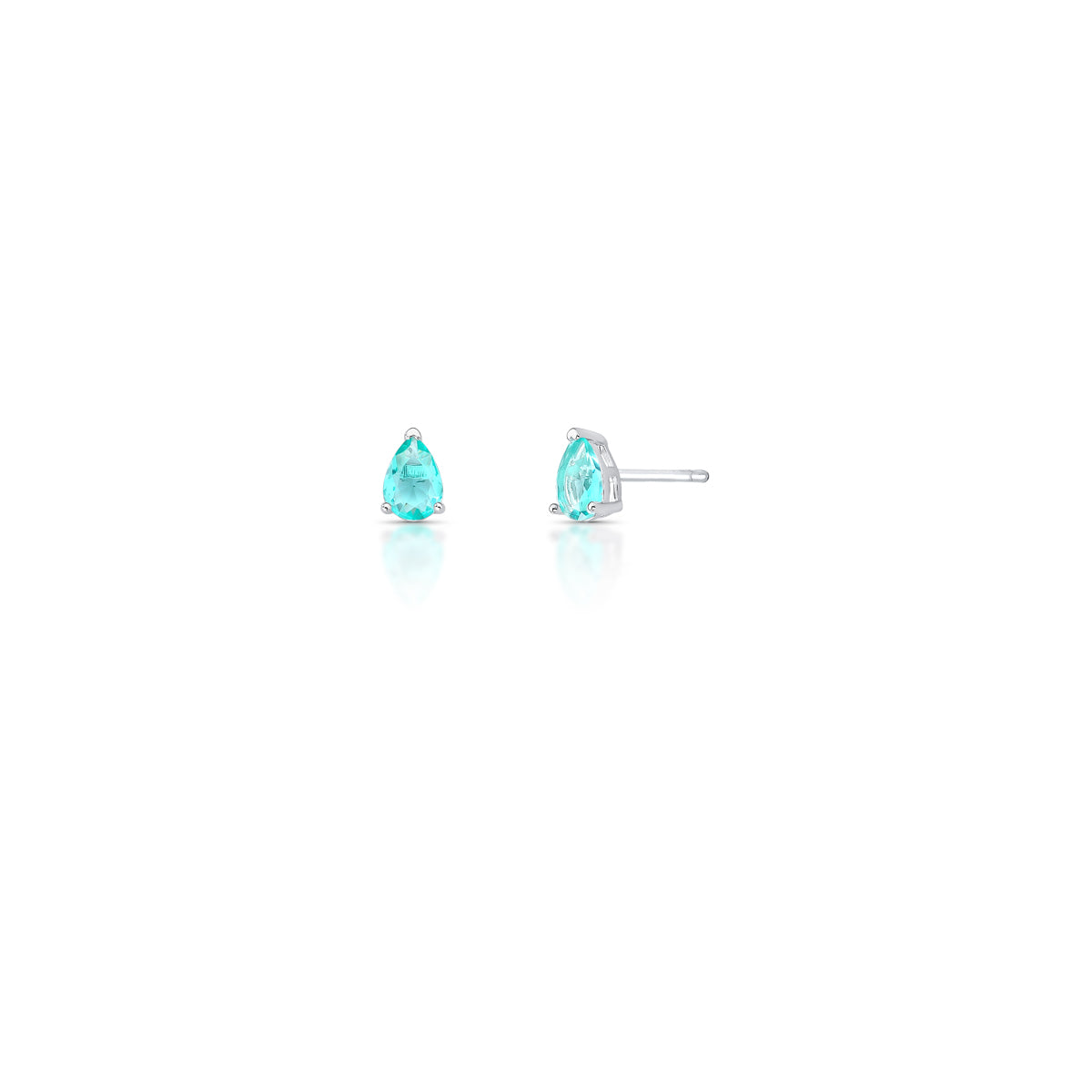 Brinco Gota Azul em Zircônia - Banho de Ródio