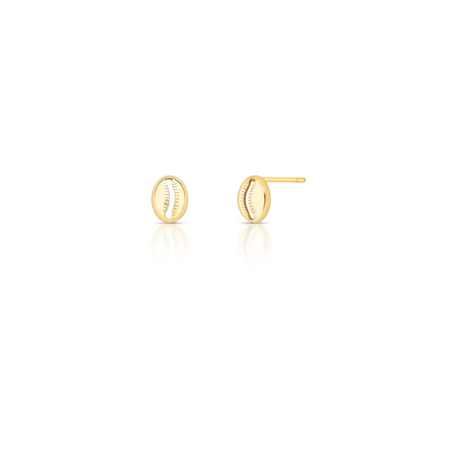 Brinco Mini Concha Cauri Delicada Banho Ouro 18k
