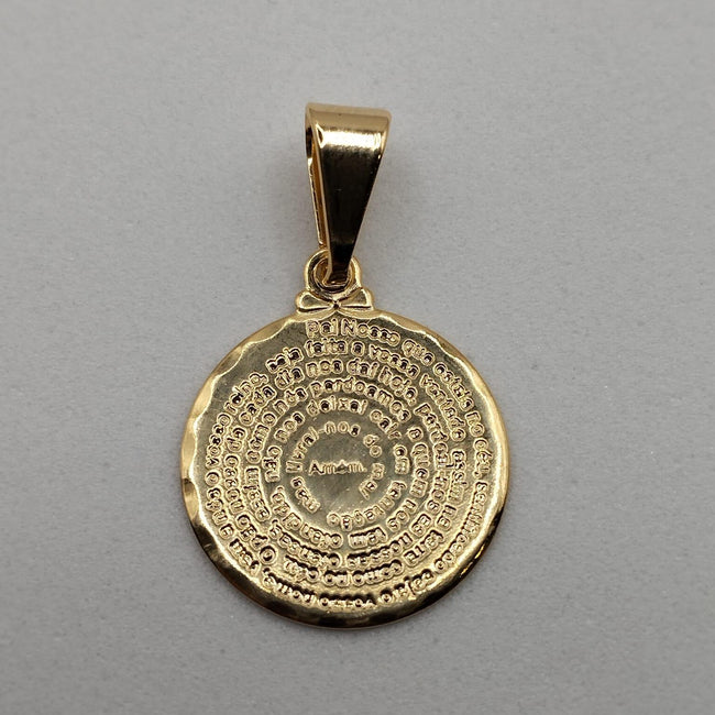 Pingente Medalha Pai Nosso Dourada