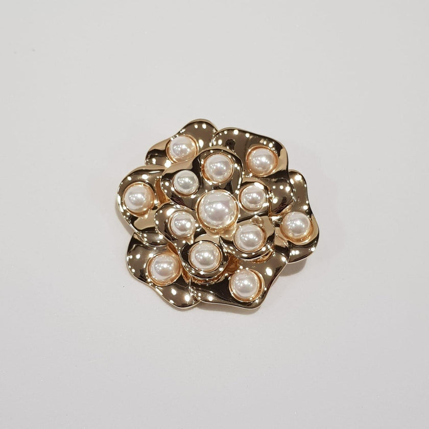 Broche Flor com Perolas