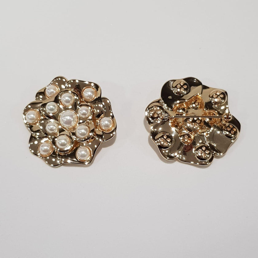 Broche Flor com Perolas