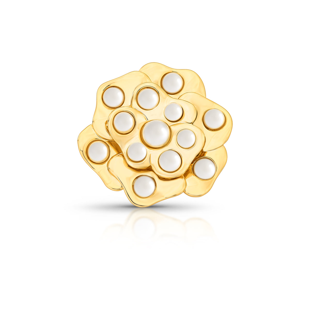 Broche Flor com Perolas