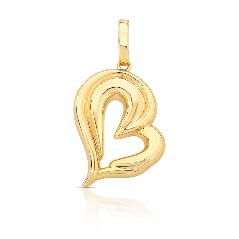 Pingente Coração  com Fecho Dourado