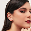 PIERCING DE ORELHA DE FLORES E CRISTAIS BANHADO A OURO