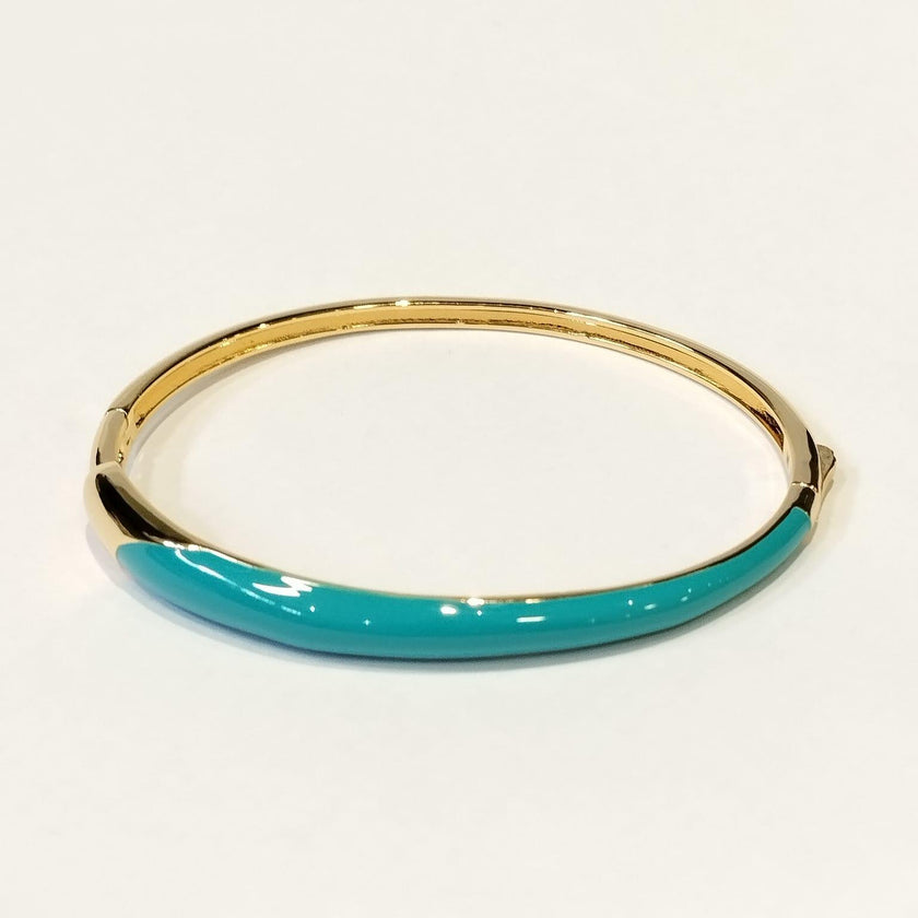 Bracelete Orgânico Turquesa com Banho de Ouro