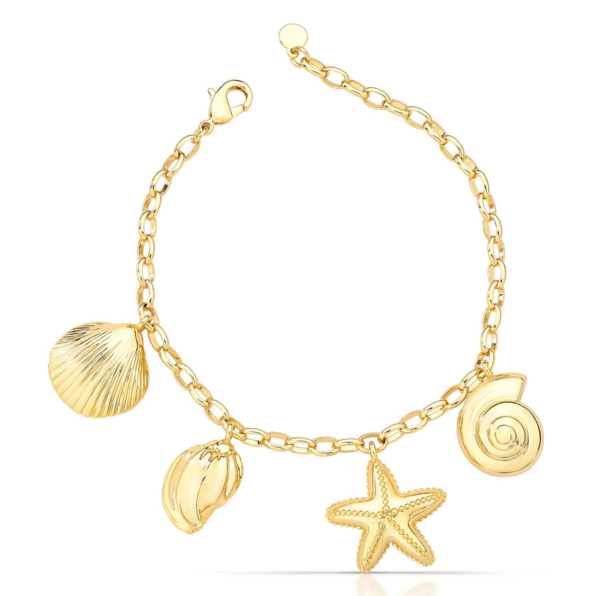 Pulseira Charms Mar do Sol – Banhada a Ouro 18k