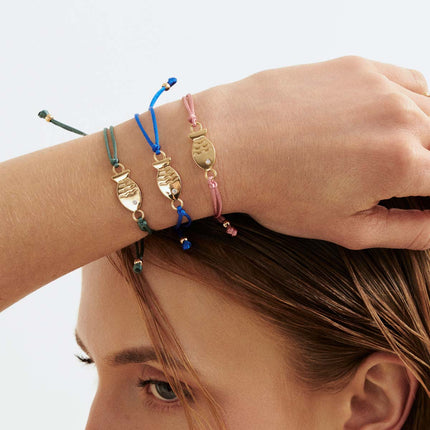 Pulseira Peixe Azul Banhada a Ouro com Zircônia