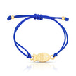 Pulseira Peixe Azul Banhada a Ouro com Zircônia