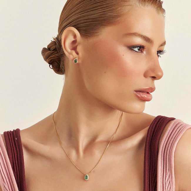 Conjunto Gota Verde com Zircônias