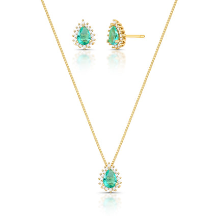 Conjunto Gota Verde com Zircônias
