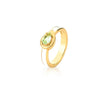 Anel Esmaltado Branco com Cristal Gota Verde