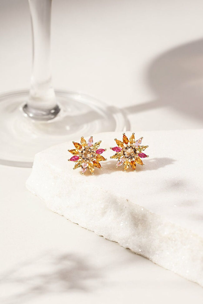 Brinco Flor de Cristais