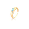 Anel com Cristal Oval Azul Claro Banhado a Ouro