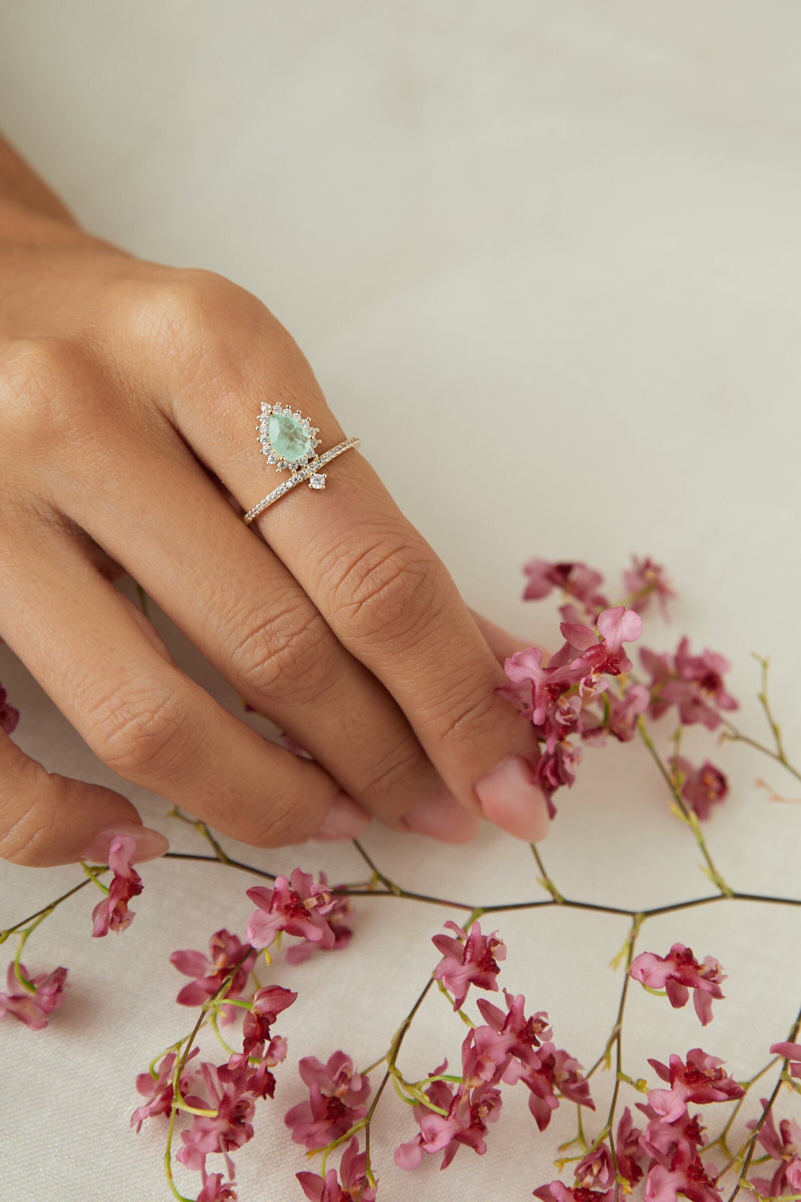 Anel Gota Esmeralda Fusion