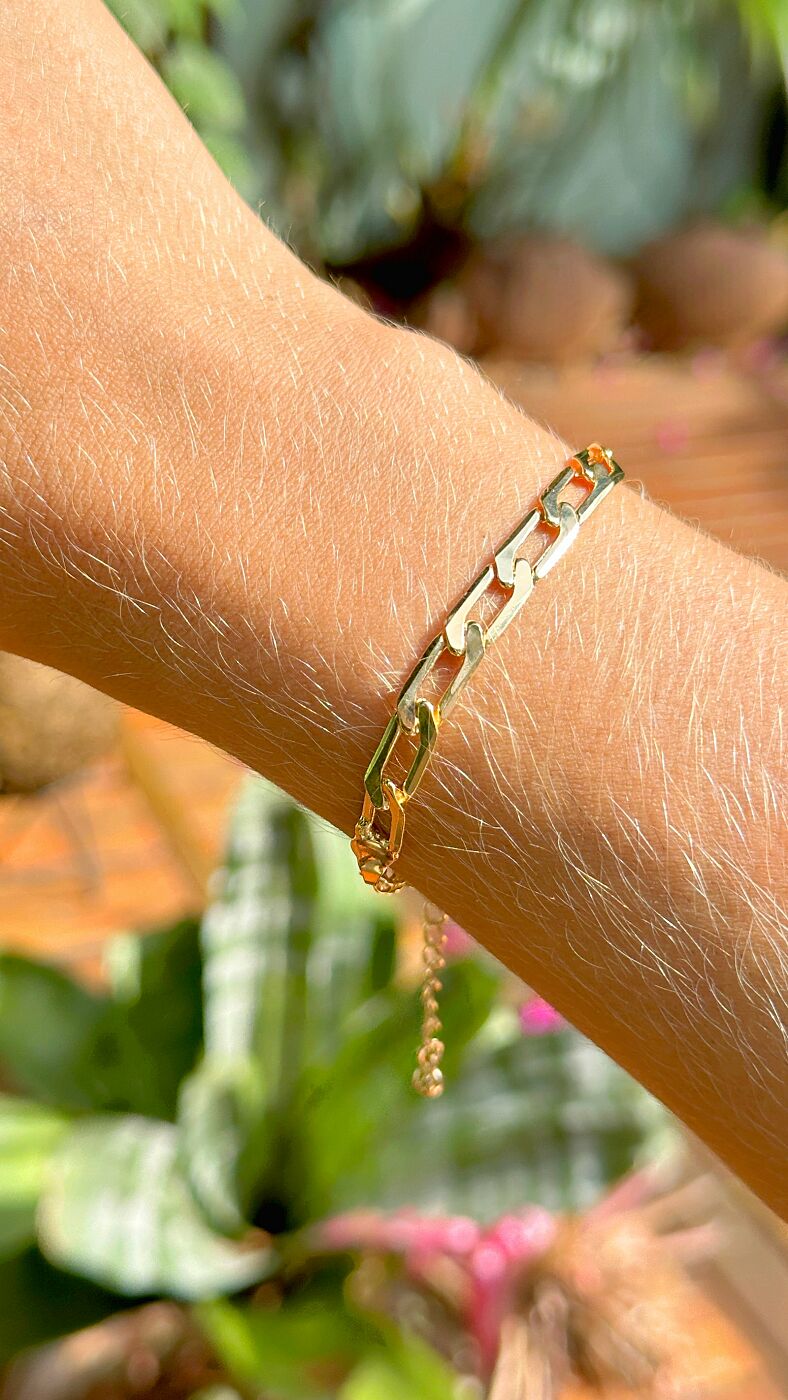 Pulseira Elo Dourado Liso