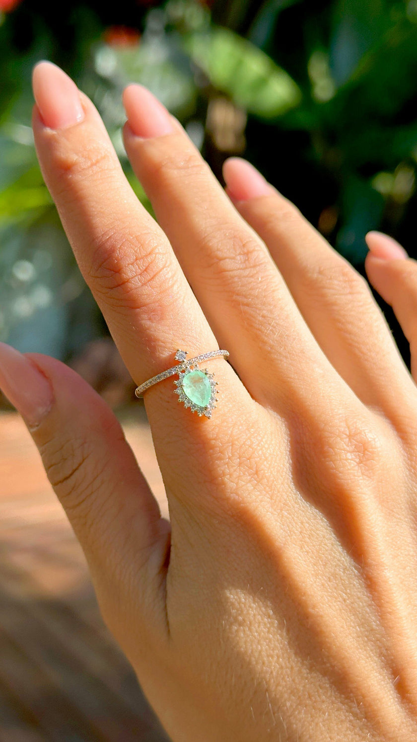 Anel Gota Esmeralda Fusion