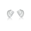 Brinco Escultural de Encaixe com Zircônias – Ródio Branco