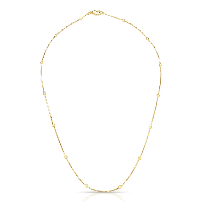 Colar Veneziana com Pontos de Luz em Bolinhas – 40 + 5 cm – Banho Ouro 18k