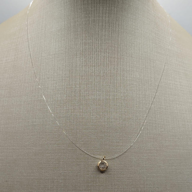 Colar Ponto de Luz em Fio de Nylon – Banho Ouro 18k