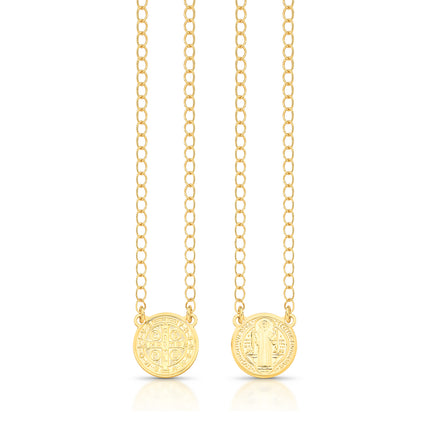 Colar Medalha de São Bento – Banho Ouro 18k
