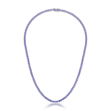 Colar Riviera Luzes Contínuas – Cristais Roxo Escuro (40 cm)