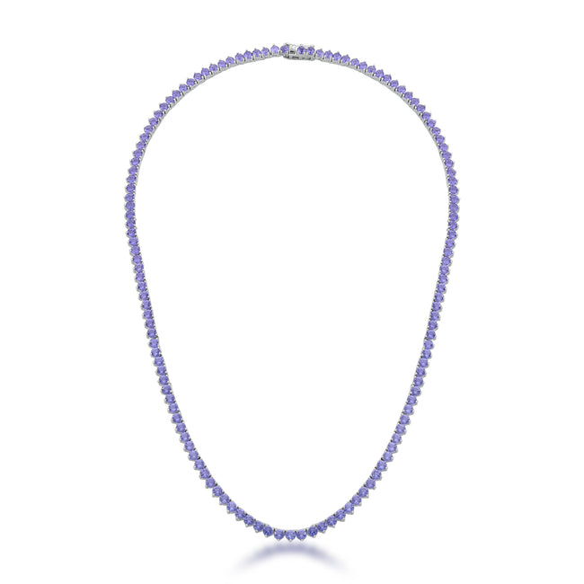 Colar Riviera Luzes Contínuas – Cristais Roxo Escuro (40 cm)