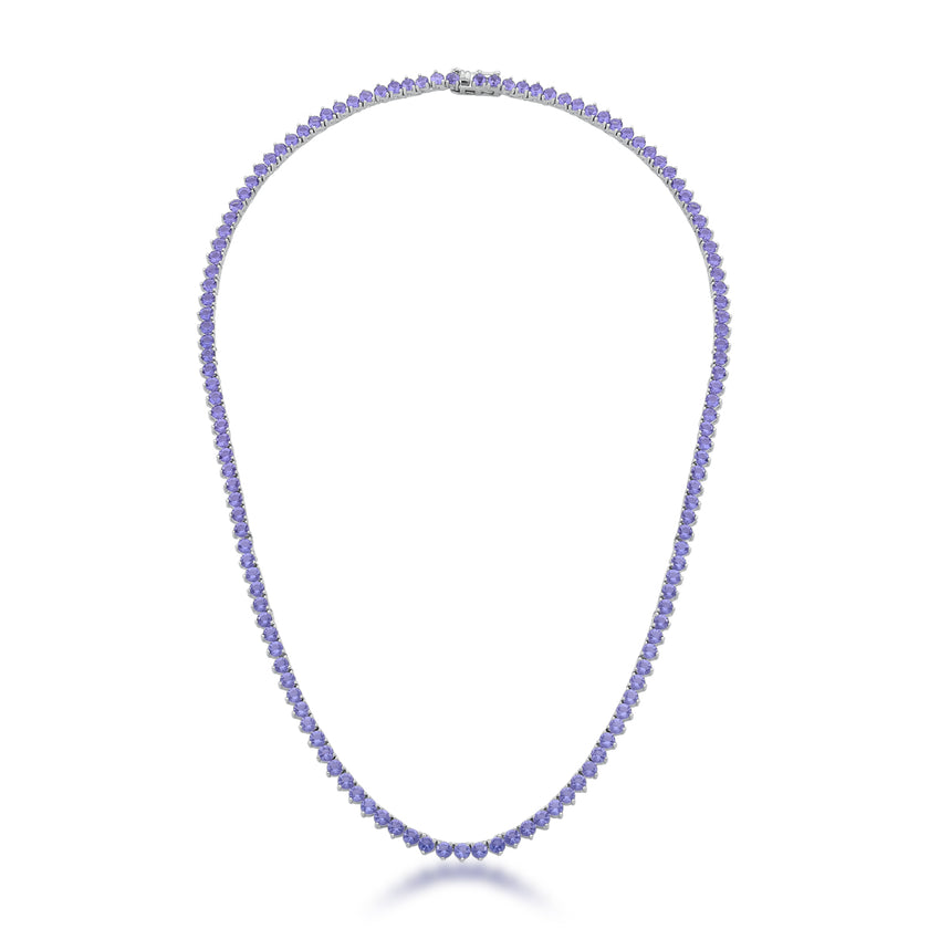 Colar Riviera Luzes Contínuas – Cristais Roxo Escuro (40 cm)