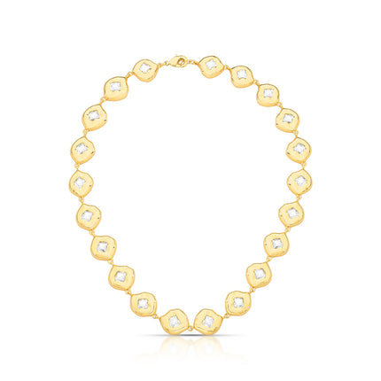 Colar Losangos de Luz – Cristais Texturizados (Banho Ouro 18k)