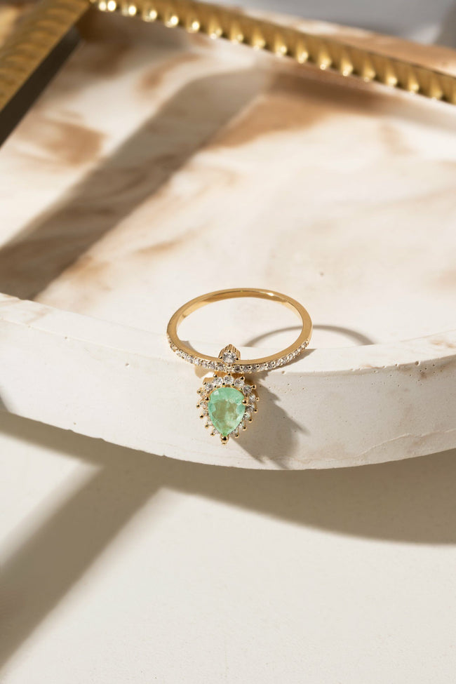 Anel Gota Esmeralda Fusion