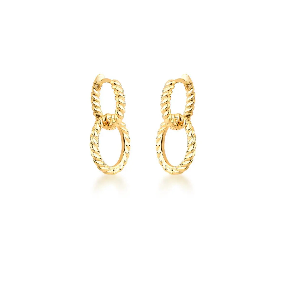 Argola 2 em 1 com Pêndulo Oval Trançado