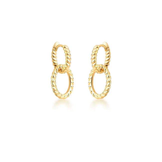 Argola 2 em 1 com Pêndulo Oval Trançado