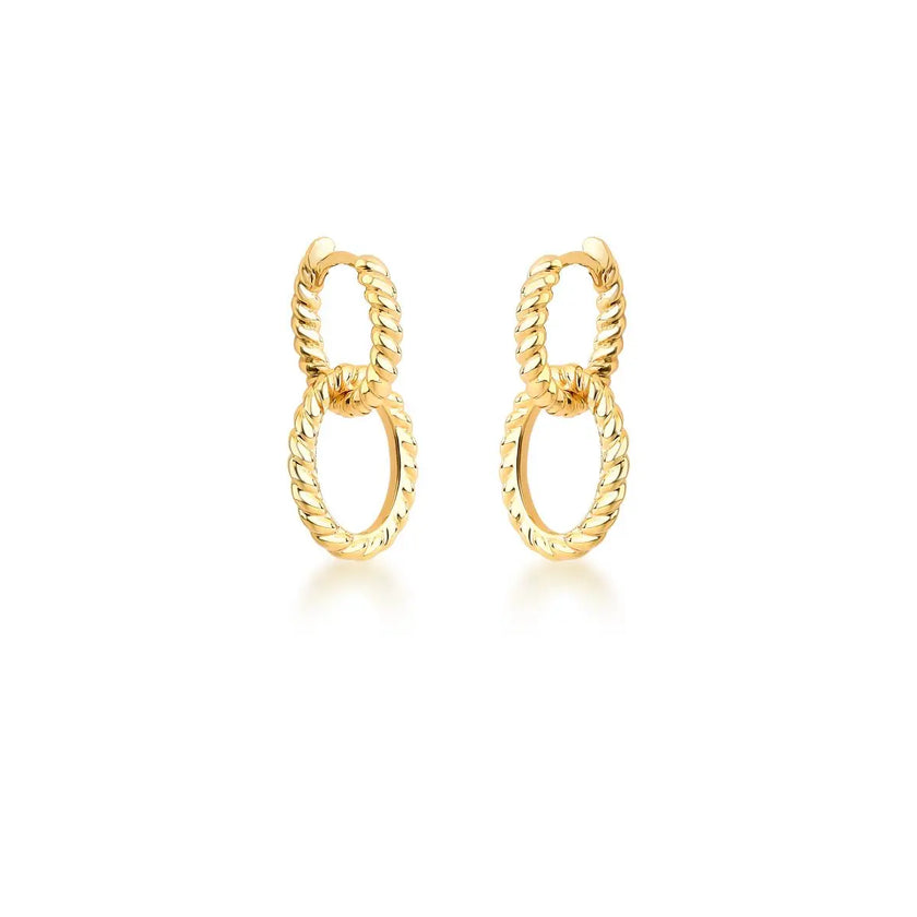 Argola 2 em 1 com Pêndulo Oval Trançado