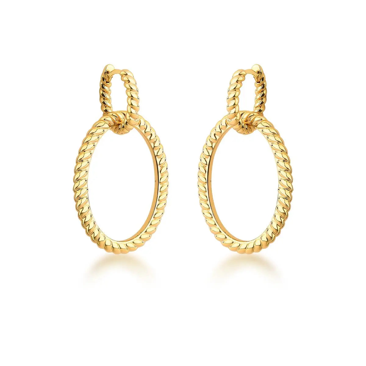 Argola 2 em 1 com Pêndulo Oval Trançado – Grande