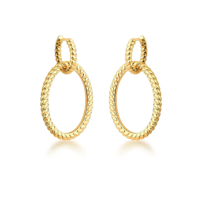 Argola 2 em 1 com Pêndulo Oval Trançado – Grande