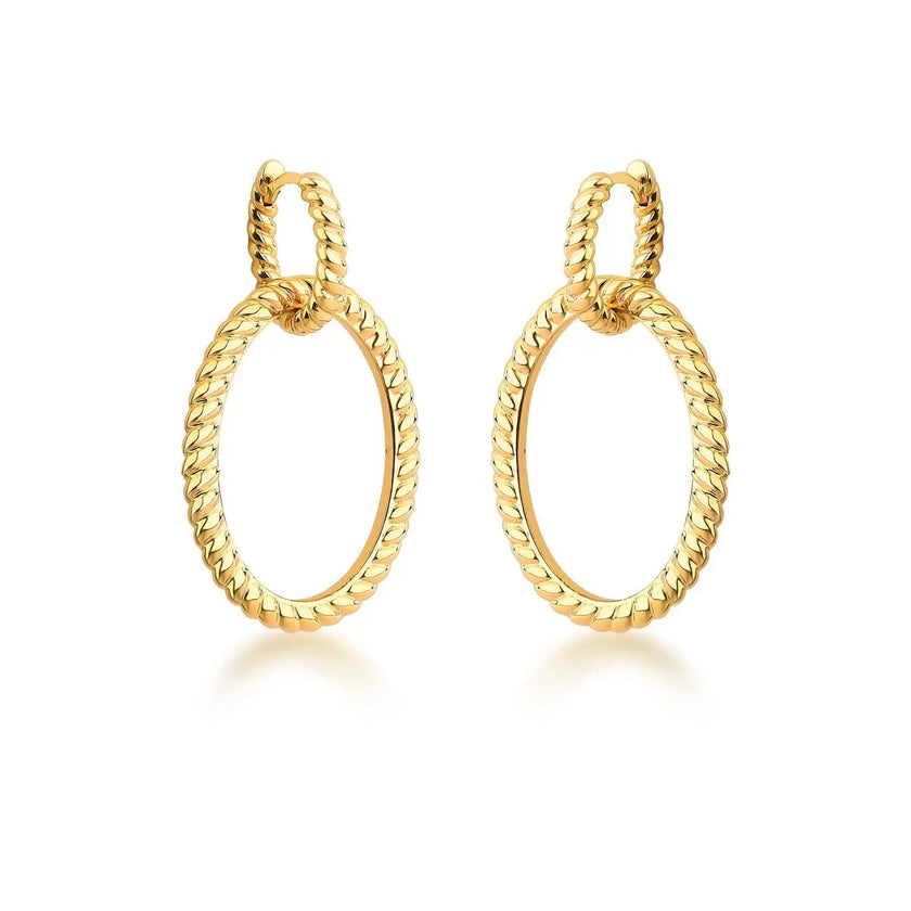 Argola 2 em 1 com Pêndulo Oval Trançado – Grande