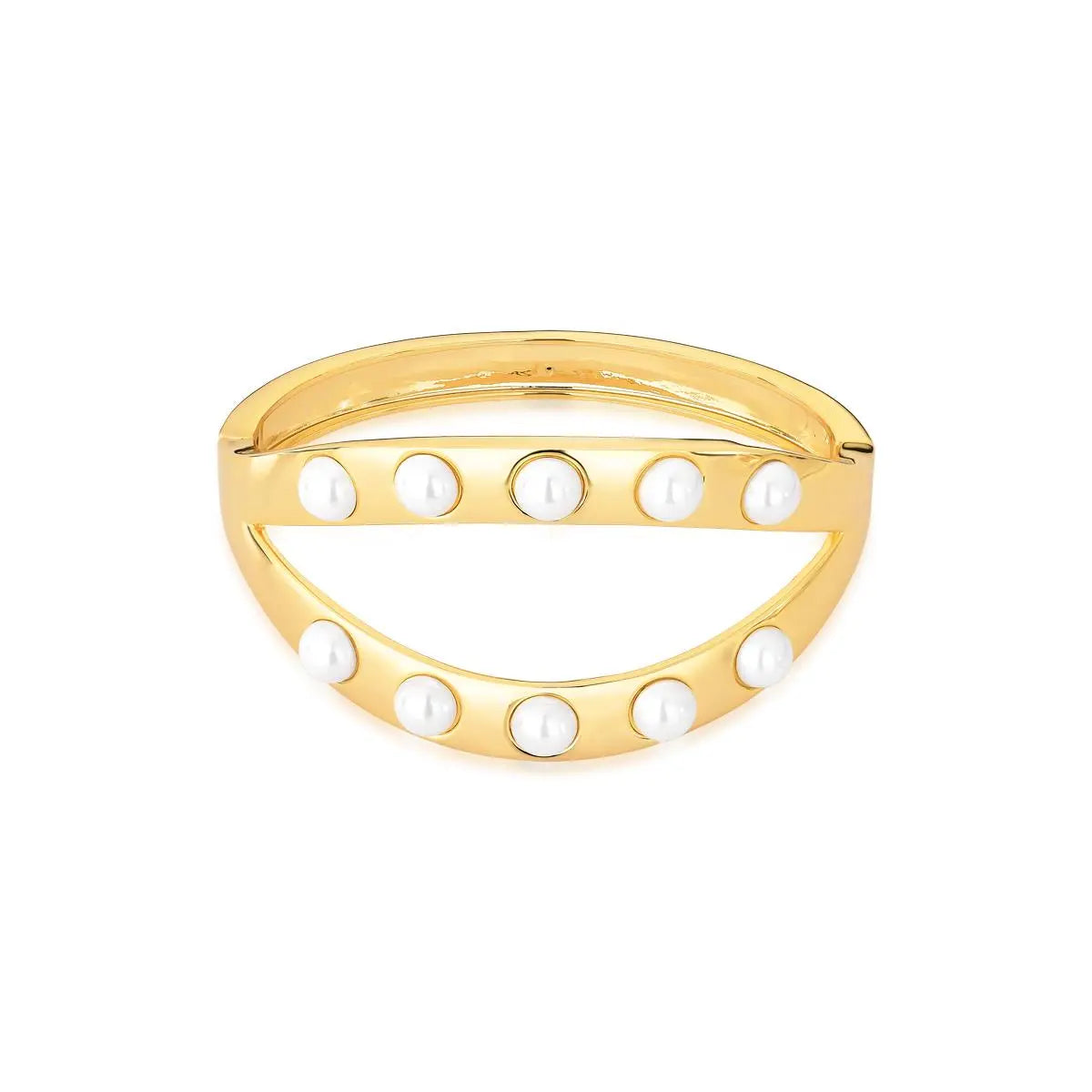 Bracelete Duplo Pérolas Shell Banhado a Ouro