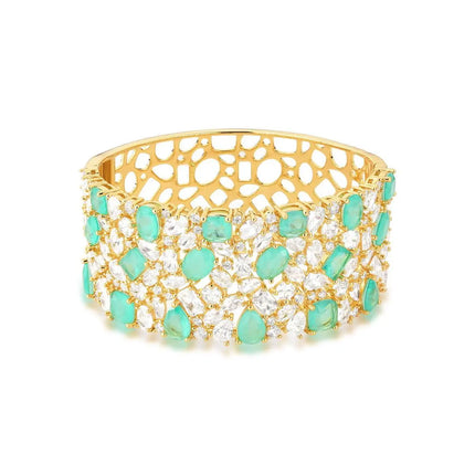 Bracelete Cristais Turmalina Fusion & Zircônias Banhado a Ouro