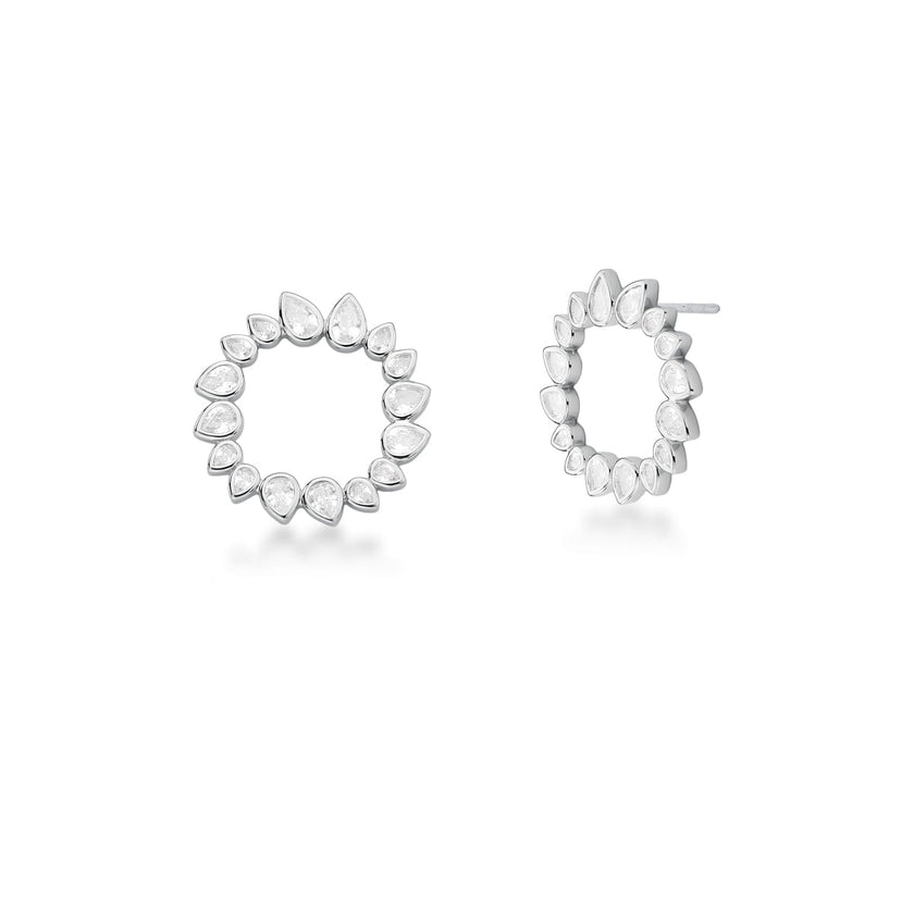 Brinco Círculo de Luz Ródio Branco