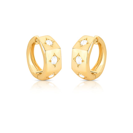 Argola Losango com Zircônias (Banho Ouro 18k)
