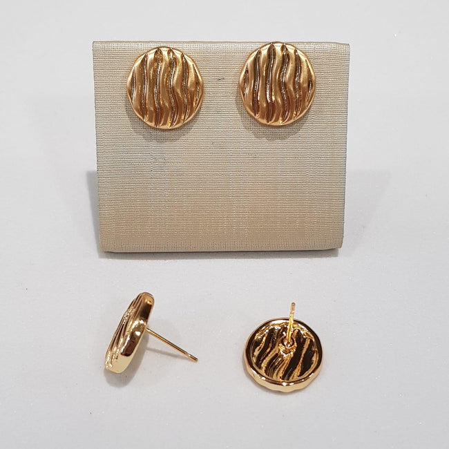 Brinco Redondo Ondas Orgânicas – Banho Ouro 18k