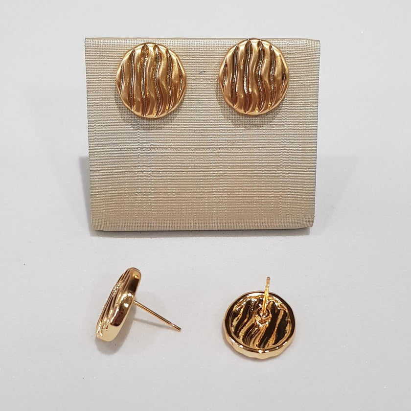 Brinco Redondo Ondas Orgânicas – Banho Ouro 18k